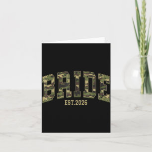 Bride Est 2026 Camo Camouflage Couples Matching Card