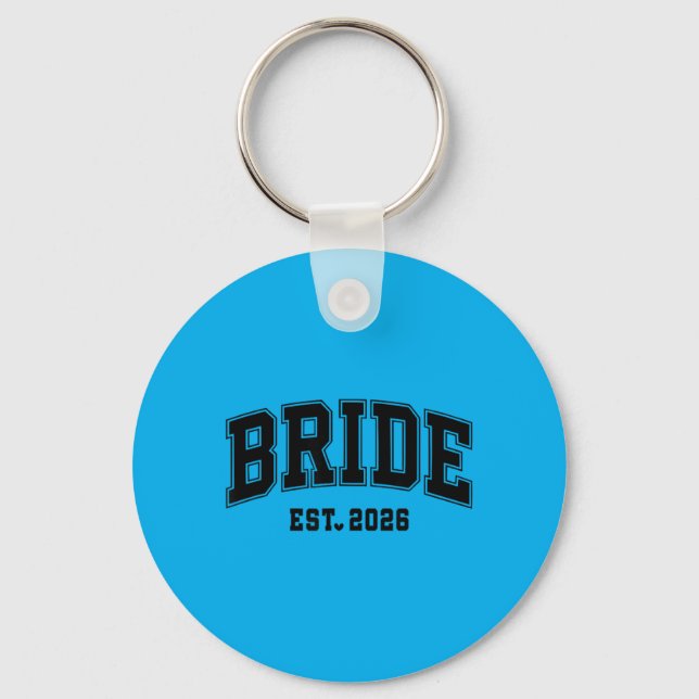 Bride Est 2026 Groom Bride 2026 Matching Key Ring (Front)