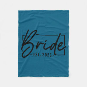 Bride est 2026 married couple wedding honeymoon fleece blanket