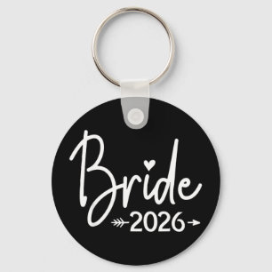 Bride est 2026 married wedding bridal party key ring