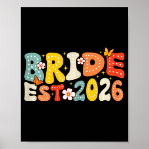 Bride Est 2026 Married Wedding Bridal Poster