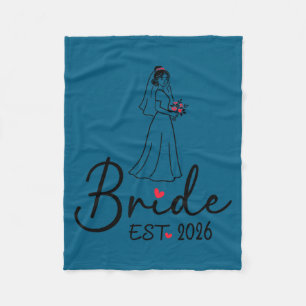 Bride est 2026 matching bride groom 2026 fleece blanket