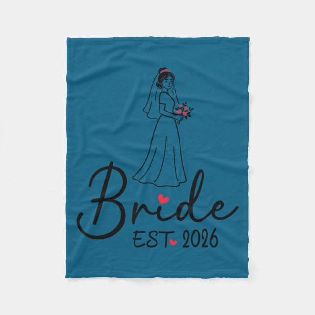 Bride est 2026 matching bride groom 2026 fleece blanket (Front)