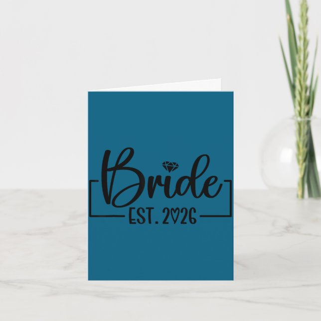 Bride est 2026 matching getting ready bride groom card (Front)