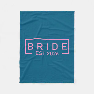 Bride est 2026 matching getting ready bride groom fleece blanket