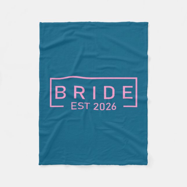 Bride est 2026 matching getting ready bride groom fleece blanket (Front)
