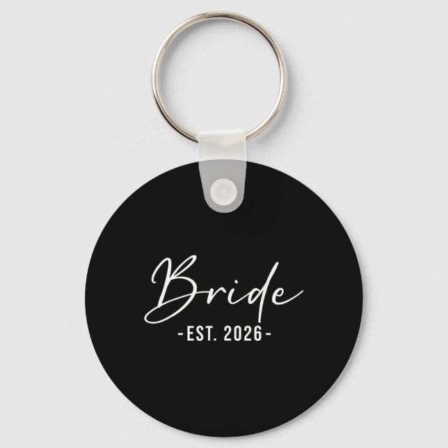 Bride Est 2026 Matching Getting Ready Bride Groom Key Ring (Front)