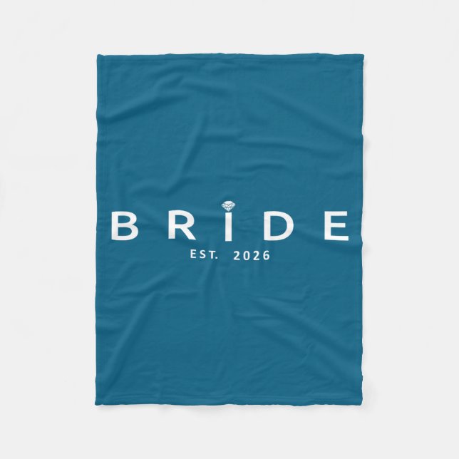 Bride est 2026 wedding bridal shower bachelorette fleece blanket (Front)