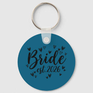 Bride est 2026 wedding newlywed bride groom party key ring