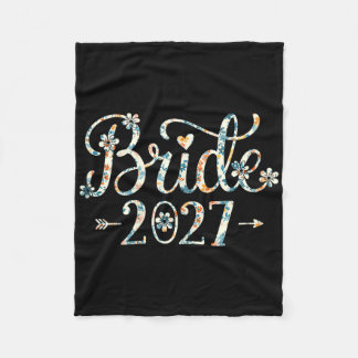 Bride Est 2027 Married Wedding Bridal Party Bachel Fleece Blanket