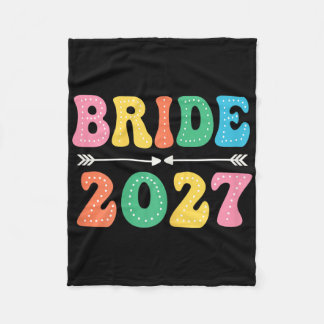 Bride Est 2027 Married Wedding Bridal Party Bachel Fleece Blanket