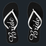 Bride Flip Flops<br><div class="desc">Black and white flip flops for the bride.  Click the "Customise it!" button to add text and more!</div>