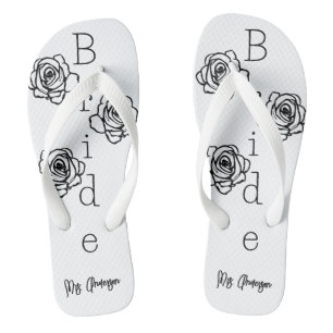 Bride Flip=Flops with Custom Name Thongs