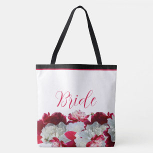 Bride Floral Peonies multi Print Tote Bag