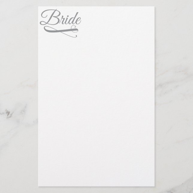 Bride Flourish Grey Stationery (Front)
