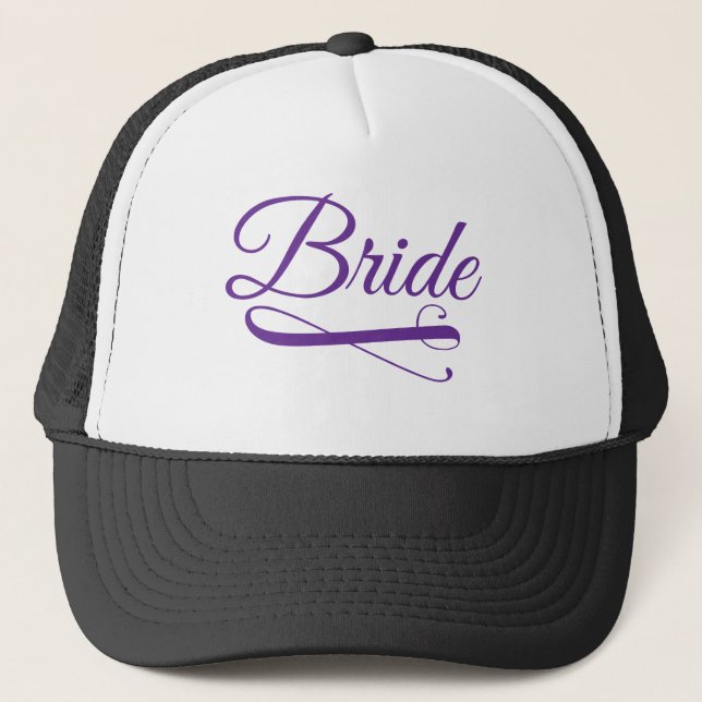 Bride Flourish Purple Trucker Hat (Front)