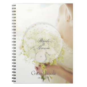 Bride flower bouquet editable wedding guest book
