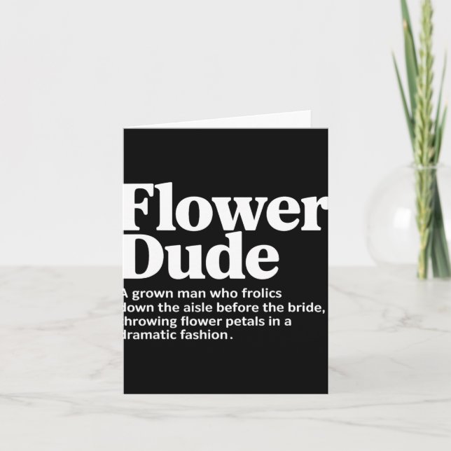 Bride Flower Dude Definition  Card (Front)