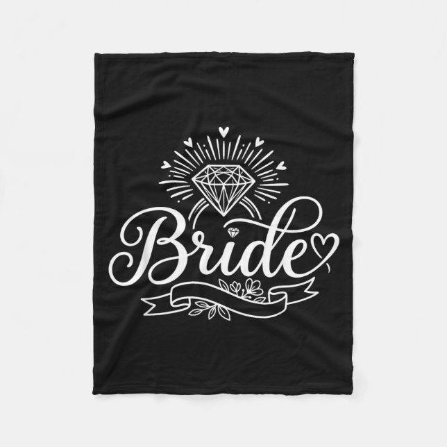 Bride Funny Bachelorette Party Bridal Engaged Fleece Blanket (Front)