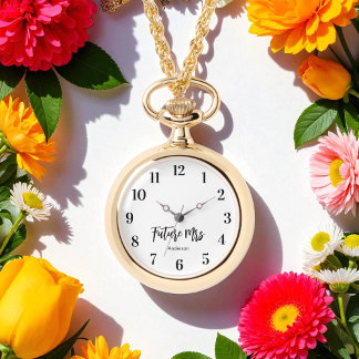 Bride Future Mrs Black White Wedding  Watch