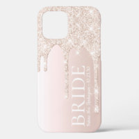 Bride Future Mrs Blush Pink Glitter Drip
