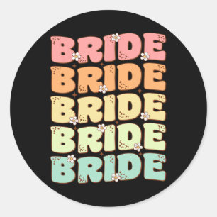 Bride Future Mrs Bridal Party Wedding Bachelorette Classic Round Sticker