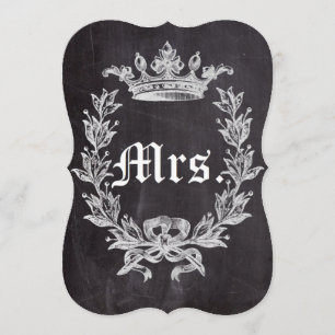 bride future Mrs chalkboard bridal shower Invitation