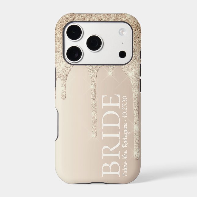 Bride Future Mrs Gold Glitter Drip (Back)