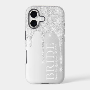Bride Future Mrs Silver Glitter Drip