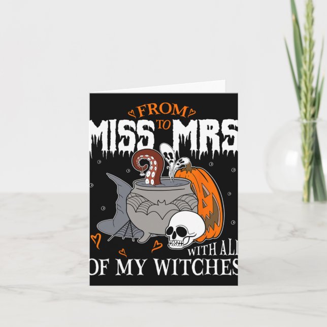 Bride Future Mrs Witchy Gothic Wedding Bachelorett Card (Front)