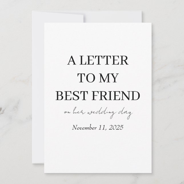 Bride Gifts | Personalised "To My Best Friend" Car Thank You Card (Front)