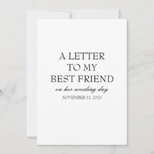 Bride Gifts Personalised "To My Best Friend" Card 