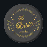 Bride Gold Black Wedding Elegant Classic  Magnet<br><div class="desc">Bride Gold Black Wedding Elegant Classic Sticker is great for the Bride to use with her accessories,  décor or give as favours. Personalise it.</div>