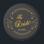 Bride Gold Black Wedding Elegant Classic  Magnet<br><div class="desc">Bride Gold Black Wedding Elegant Classic Sticker is great for the Bride to use with her accessories,  décor or give as favours. Personalise it.</div>