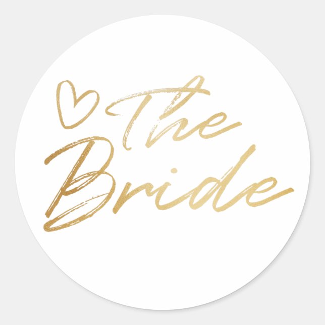 Bride - Gold faux foil sticker (Front)