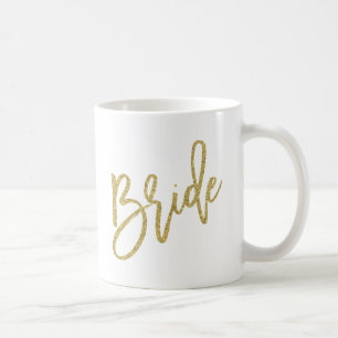 Bride Gold Glitter Script Coffee Mug