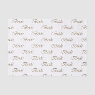 Bride gold script calligraphy pattern elegant chic tissue paper