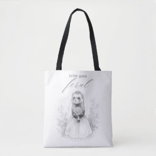 "Bride Gone Feral” Funny Bachelorette Design Tote Bag