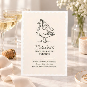 Bride Goose Doodle Weekend Bachelorette Party Invitation