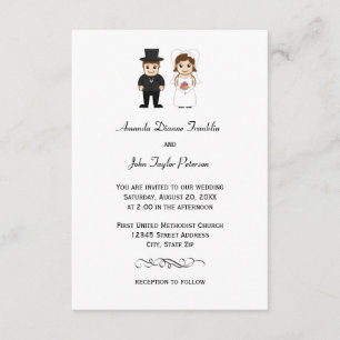 Bride & Groom - 3x5 Wedding Invitation