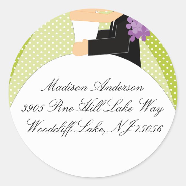 Bride & Groom Address Label Sticker (Front)
