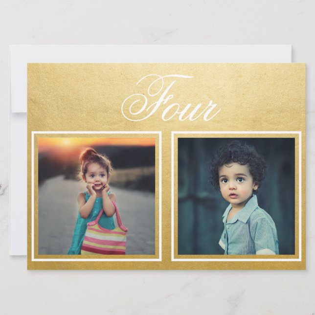 Bride Groom Age Elegant Classy Gold Table Number (Front)