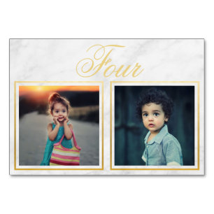 Bride Groom Age Elegant Marble Gold Table Number