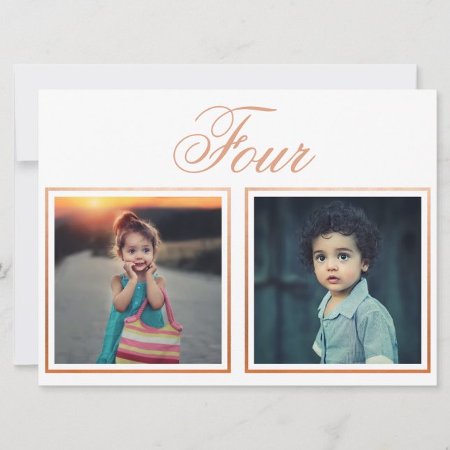 Bride Groom Age Elegant Rose Gold Table Number (Front)