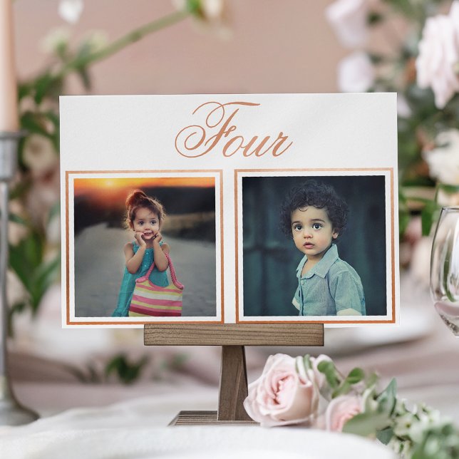 Bride Groom Age Elegant Rose Gold Table Number (Creator Uploaded)