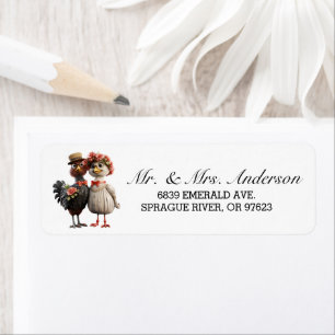 Bride Groom Bird Couple Address Label Return Address Label