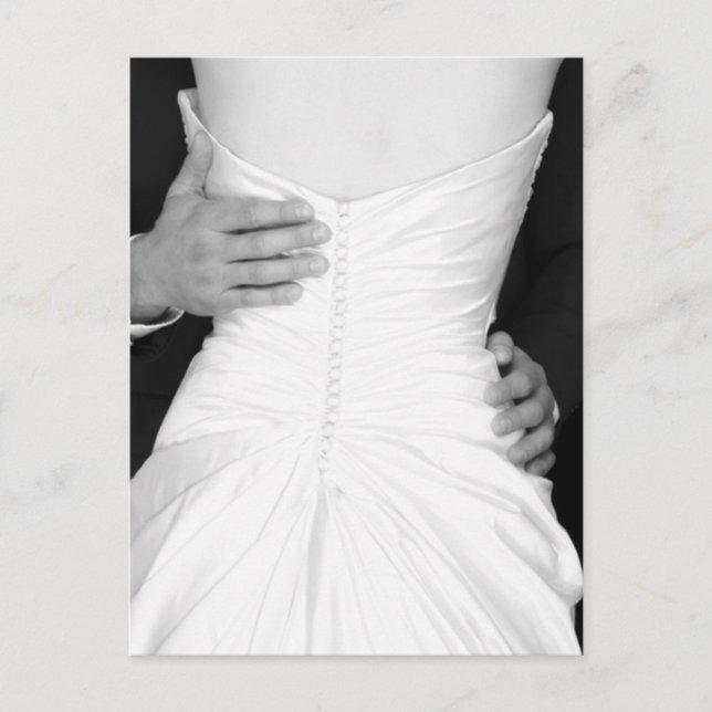 Bride Groom Black White Photo Elegant Save Date Announcement Postcard (Front)