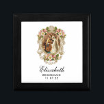 Bride Groom Christian Gold Floral  Bridesmaid Gift Box<br><div class="desc">Featuring a beautiful Catholic image of the Blessed Virgin Mary and St. Joseph on their wedding day overlaid on a gold frame with flowers. The traditional Memorare prayer in the middle.</div>