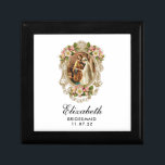 Bride Groom Christian Gold Floral  Bridesmaid Gift Box<br><div class="desc">Featuring a beautiful Catholic image of the Blessed Virgin Mary and St. Joseph on their wedding day overlaid on a gold frame with flowers. The traditional Memorare prayer in the middle.</div>