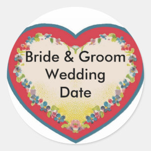 Bride & Groom Classic Round Sticker